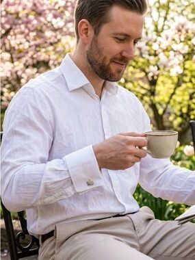 MARC LAURENT | Men's White Italian Cotton Dress Shirt - Size 16/41 Quite Luxury